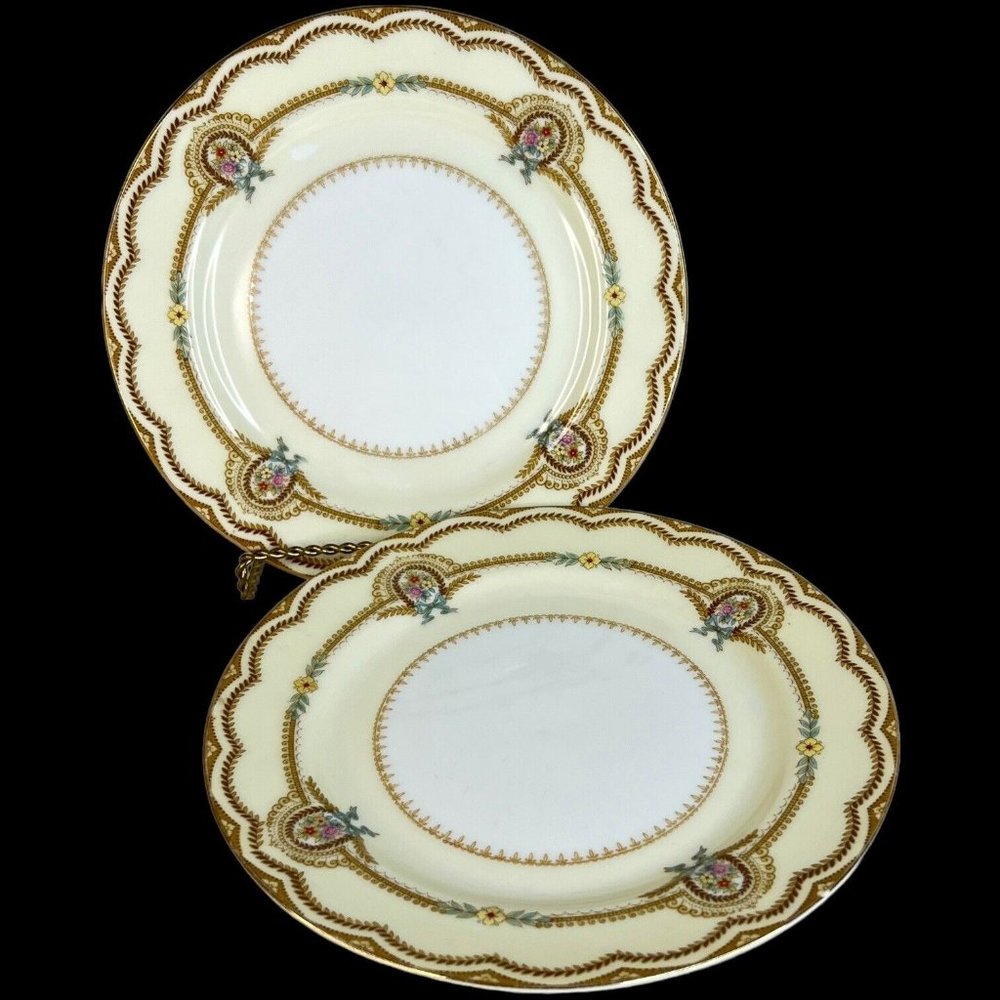 2 Vintage Noritake China Serena Salad Plates 7 5/8” Floral 3840‎ Made Japan Flaw